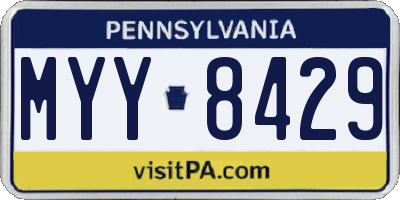 PA license plate MYY8429