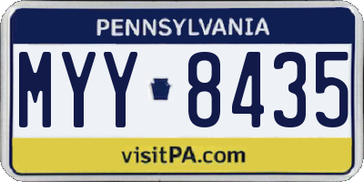 PA license plate MYY8435