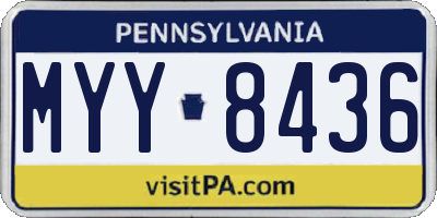 PA license plate MYY8436