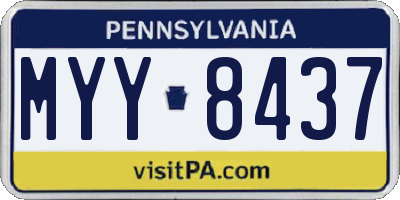 PA license plate MYY8437