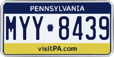 PA license plate MYY8439