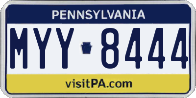 PA license plate MYY8444
