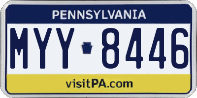 PA license plate MYY8446