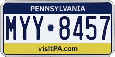PA license plate MYY8457