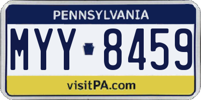PA license plate MYY8459