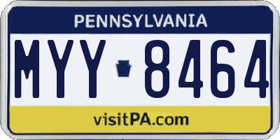 PA license plate MYY8464