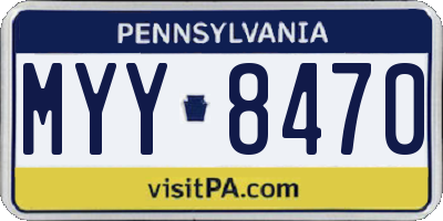 PA license plate MYY8470