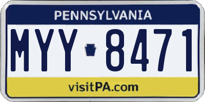 PA license plate MYY8471