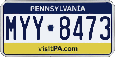 PA license plate MYY8473