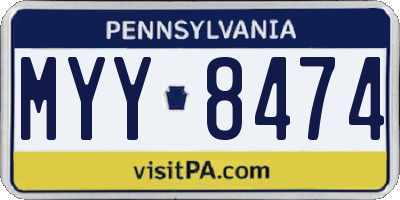 PA license plate MYY8474