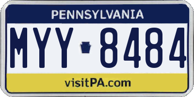 PA license plate MYY8484
