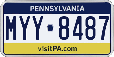 PA license plate MYY8487