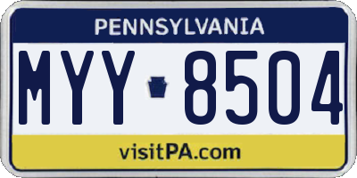 PA license plate MYY8504