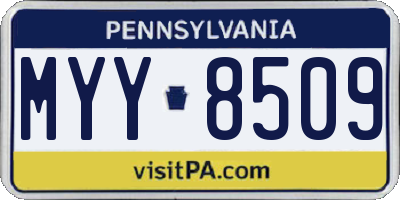PA license plate MYY8509