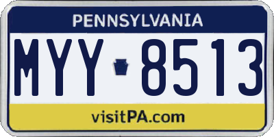 PA license plate MYY8513