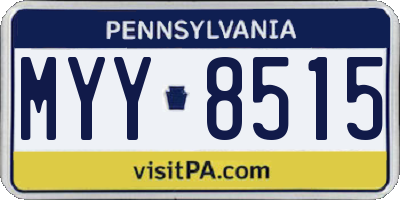 PA license plate MYY8515