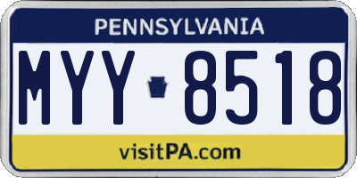 PA license plate MYY8518