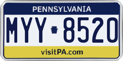 PA license plate MYY8520