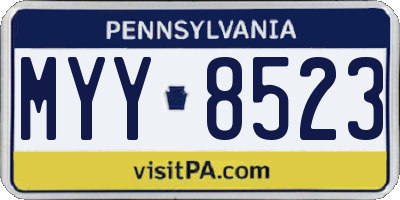 PA license plate MYY8523
