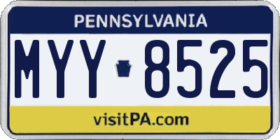 PA license plate MYY8525