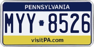 PA license plate MYY8526