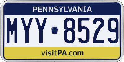 PA license plate MYY8529