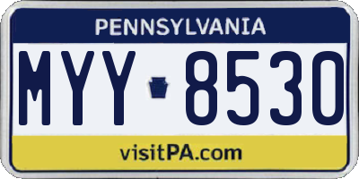 PA license plate MYY8530