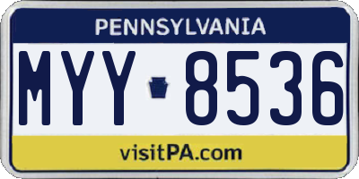PA license plate MYY8536