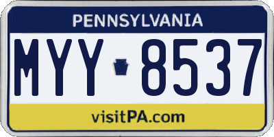 PA license plate MYY8537