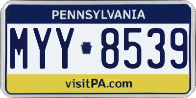 PA license plate MYY8539