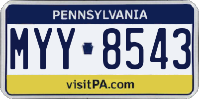 PA license plate MYY8543