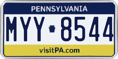 PA license plate MYY8544