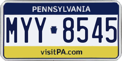 PA license plate MYY8545