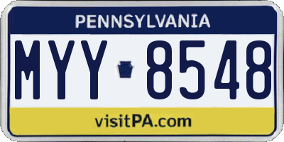 PA license plate MYY8548