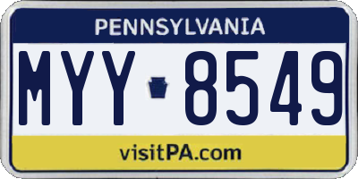 PA license plate MYY8549