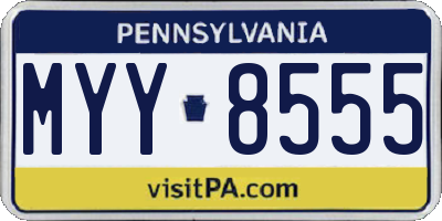 PA license plate MYY8555