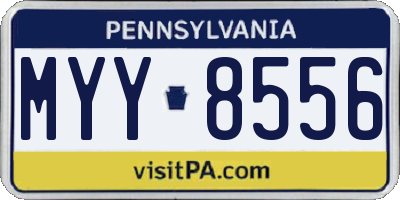 PA license plate MYY8556