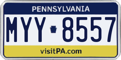 PA license plate MYY8557