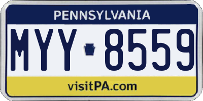 PA license plate MYY8559