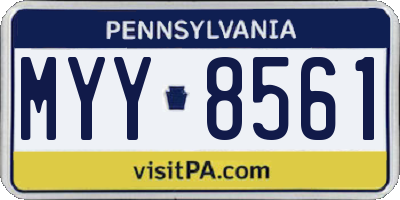 PA license plate MYY8561