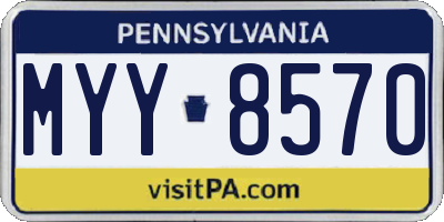 PA license plate MYY8570