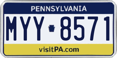 PA license plate MYY8571