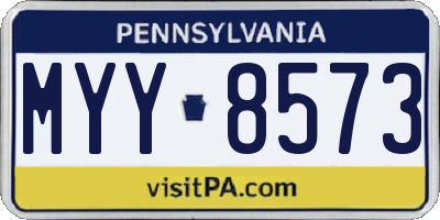 PA license plate MYY8573
