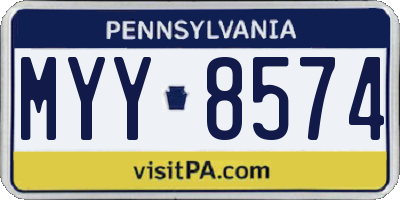 PA license plate MYY8574