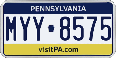 PA license plate MYY8575