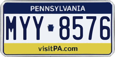 PA license plate MYY8576