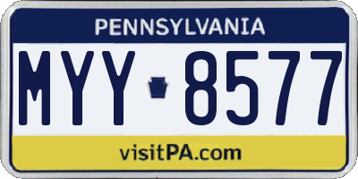 PA license plate MYY8577