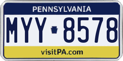PA license plate MYY8578