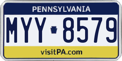 PA license plate MYY8579