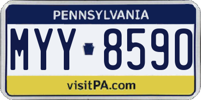 PA license plate MYY8590